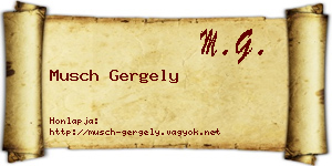 Musch Gergely névjegykártya